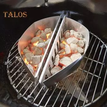 Char-Basket, нержавеющая жаропрочная древесная щепа, держатель для древесного угля, аксессуары для гриля на открытом воздухе, барбекю серебряный