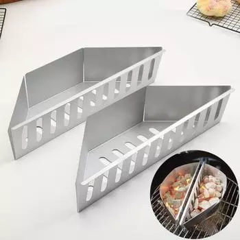 Char-Basket, нержавеющая жаропрочная древесная щепа, держатель для древесного угля, аксессуары для гриля на открытом воздухе, барбекю серебряный