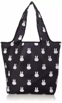 Character Folding Eco Bag ECO0408 B115 Miffy Meny Face Black [Siffle]