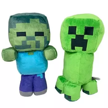 Character popular enemy mob turned into a big stuffed animal Minecraft BIG stuffed animal creeper zombie all 2 types set 35cm official goods approx.