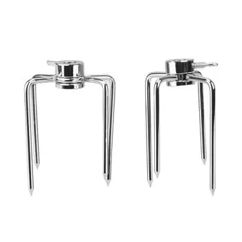 Charcoal Chicken Grill Rotisserie BBQ Forks 2pcs/set Rotisserie Meat Fork Stainless Steel BBQ Forks серебряный