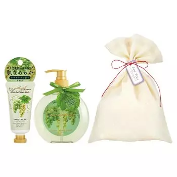 Chardonnay white grape scented hand care set in wrapping bag 1 each of hand cream and hand (gift wrapped, soap)