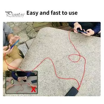 Зарядный кабель 5A Quick Charge 2 в 1 нейлоновый плетеный 1,2 м для Android/Type-C/iOS Data USB провод для дома 2 чёрный