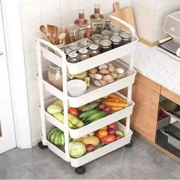 Chariot Multicouche T1, Sol de la Cuisine, Chambre Coucher, Snacks pour Bb, Rangement Mobile HOHOStorage