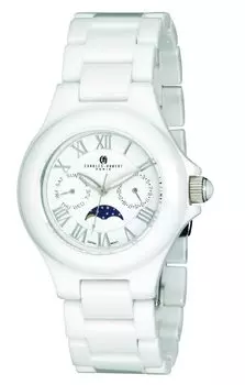 [Charles Hubert, Париж] Многофункциональные керамические часы 3872-W мужские белые