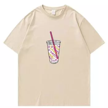 Charli DAmelio Ice Coffee с принтом унисекс, одежда, топы, рубашка, летние эстетические хлопковые футболки с короткими рукавами, женские футболки Camiseta L