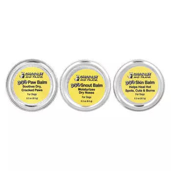 Чарли и Фрэнк, набор бальзамов для собак: Лапа, кожа и нос, 3 банки, 0,3 унции (8,5 г) каждый