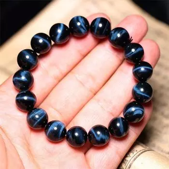 Charm 1PC Women Elegant Bracelet 6MM 10mm Suitable for Casual wear Men gifting Gift Uneven Natural Blue Tiger Eye Stone Brightness 6mm