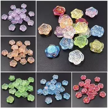 Charm Fashion Creative AB Magic Color Charms Flower DIY Jewelry Accessories For Bracelet Necklace Making Acrylic Flat Bottom Perforated Pendants фиолетовый