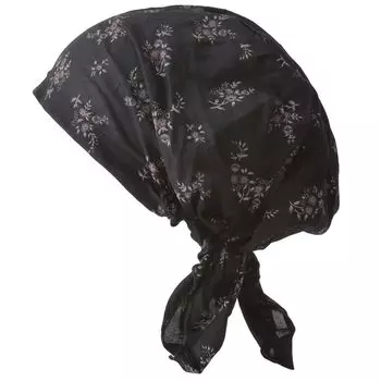 CHARM Хлопковый Тонкий и Легкий Шапка-Тюрбан Стильный Большие Размеры Доступны в Узорах 100% [Свободный Размер/Цветочный Черный]
