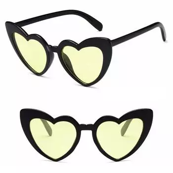 Charm Love Women Eyewear Vintage Fashion Shades Cat Eye Sunglasses Heart Shape UV400 Retro 1