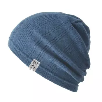 CHARM Made in Japan Single COOLMAX Beanie Hat Size Fits and Perfect for Sports [One All/Mixed Navy] Stylish, Sweat-Proof, Lightweight,