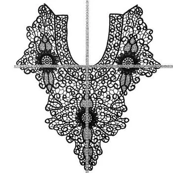 Амулетный мотив шитье шитье ремесло кружевная ткань декольте декор высокое качество блузка своими руками популярное платье аппликация 1 шт 3D отделка горячая распродажа кружевной воротник полый 32