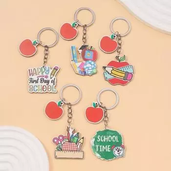 Charm Pencil Keychain English Letter Teacher Education Pendant Thanksgiving Gift Style B