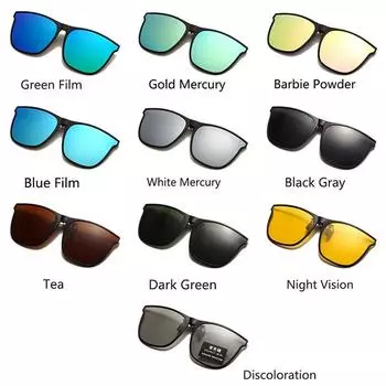 Charm Polarized Ultra-light Driver Goggles Clip On Men Women Unisex Flip Style Photochromic Sunglasses
