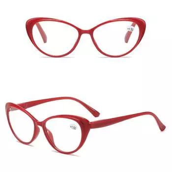 Charm Reading Glasses Computer Hyperopia +1.0+1.5+2.0+2.5+3.0+3.5+4.0 Cat Eye Unisex Men Diopter Eyeglasses Fashion Presbyopia Women +2.0 красный