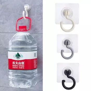 Прозрачный настенный крючок Charm, вращающийся на 360°, крючок для потолка в ванной, прочный, не оставляющий следов, потолочный крючок, самоклеящийся, для дома и кухни чёрный