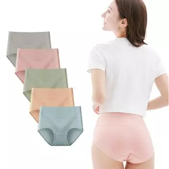 Charmake Body Cotton Panties Soft Women s 5-Piece High-Waisted (Size M, Colors)