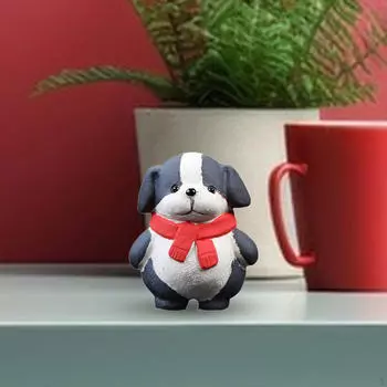 Charming Canine Mini Sculpture for Home Decor синий