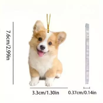 Charming Dog Acrylic Hanging Ornament For Trendy Car Interior Rearview Accessory Mirror