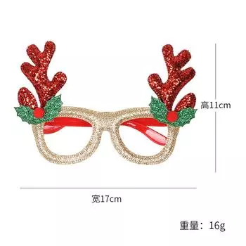 Charming Glasses Christmas Frames With Vibrant Antlers And Playful Designs For Seasonal Celebrations GoldRed Horns