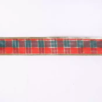 Charming Meter 10 Christmas Tree Ribbon Made From Soft Fabric In Scottish Plaid Design