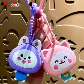 Charming Rabbit Silicone Coin Purse Keychain & School Bag Pendant Gift Single OPP Bag Packaging
