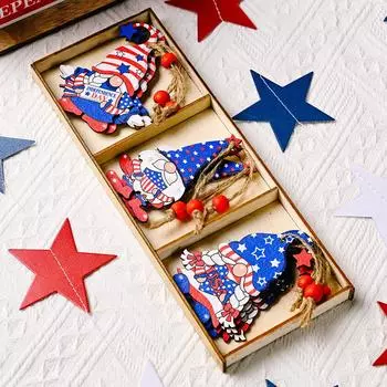 Charming Wooden Handcrafted Box Wall Hanging With Three Sections For Decoration Festive Independence Day Box A