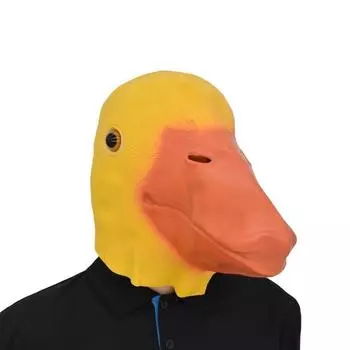 Charming Yellow Duck Character Mask Stylish Costume Prop For Halloween Festivities And