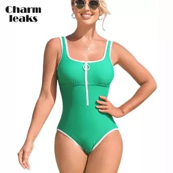 Charmleaks цельный купальник женский контрастный купальник с U-образным вырезом сексуальный монокини купальники S-XL S
