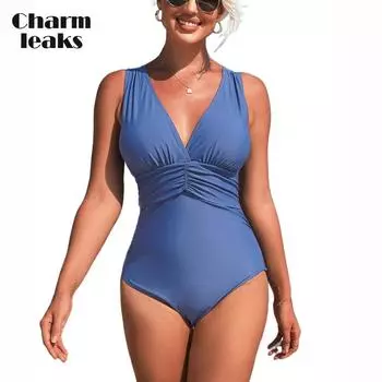 Charmleaks цельный купальник женский купальный костюм с v-образным вырезом сексуальные монокини купальники S-XL S