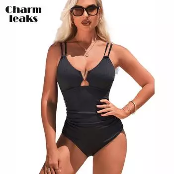 Charmleaks цельный купальник женский купальник с v-образным вырезом на нескольких плечах сексуальный монокини купальники S-XL