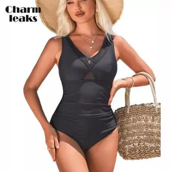 Charmleaks цельный купальник женский нагрудный крест с V-образным воротником купальный костюм сексуальное монокини купальники S-XL S