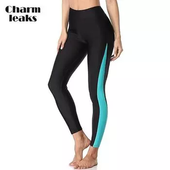 Charmleaks Плавки для женщин Плавки с высокой талией Леггинсы для плавания Колготки для плавания S-3X S зелёный