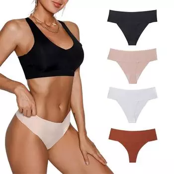 Charmleaks женские бесшовные стринги из ледяного шелка, однотонные футболки, цельные трусики с низкой талией, сексуальные трусики S-XL, 1 шт.