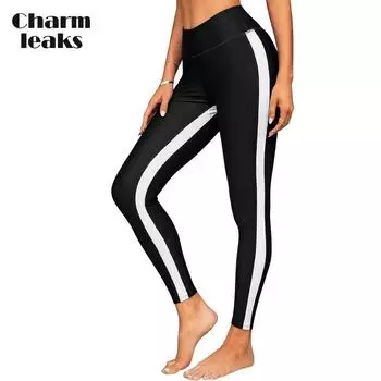 Charmleaks женские брюки для плавания с высокой талией, цветные леггинсы, эластичная одежда для плавания, танкини, нижняя часть бикини, пляжная одежда