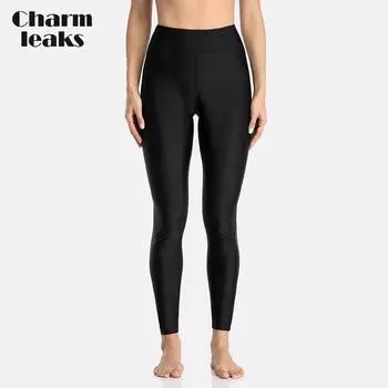 Charmleaks женские длинные плавки с леопардовым принтом узкие купальники брюки спортивные леггинсы на открытом воздухе L чёрный