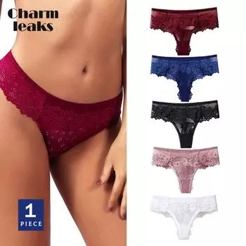 Charmleaks женские кружевные трусики-стринги прозрачные стринги сексуальные однотонные трусики комплект S-XL 1 шт.