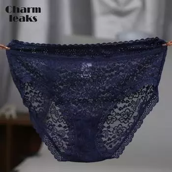 Charmleaks женские модные уютные кружевные трусики с высокой талией 1 шт. трусики приятное для кожи мягкое белье соблазнительные трусы высокого качества для полных размеров S чёрный