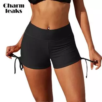 Charmleaks Женские шорты для плавания Шорты для купальника с высокой талией Шорты для плавания с нижней частью M горячий розовый