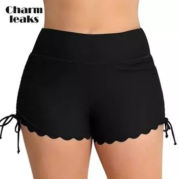 Charmleaks Женские шорты для плавания Шорты для купальника с высокой талией Шорты для плавания с нижней частью 1X белый