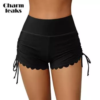 Charmleaks Женские шорты для плавания Шорты для купальника с высокой талией Шорты для плавания с нижней частью S чёрный