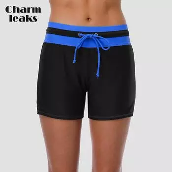 Charmleaks Женские спортивные плавки Женские шорты-танкини для мальчиков Шорты для плавания с завязками для работы Плавательные шорты Нижняя часть купальника