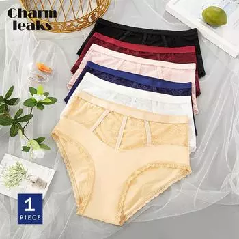 Charmleaks женские трусики из ледяного шелка, дышащие бесследные трусы из чистого хлопка с промежностью, молочные эластичные трусы с высокой талией, S-XL, 1 шт.
