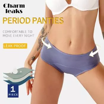 Charmleaks женские трусики с высокой талией размера плюс, однотонные трусы, дышащие, мягкие, уютные, женское нижнее белье для менструального периода, L-8XL, 1 шт.