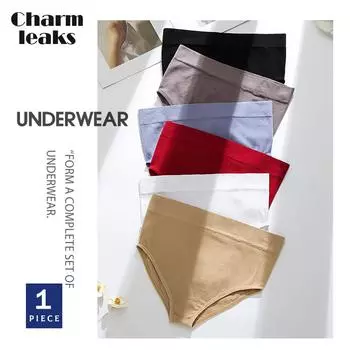 Charmleaks женские трусики сексуальные хлопковые трусы со средней талией однотонное женское эластичное нижнее белье M-XL, 1 шт.