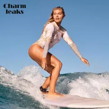 Charmleaks женский цельный купальник с длинными рукавами, костюм для серфинга, гидрокостюм в клетку с принтом, цельный Рашгард