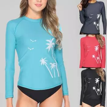 Charmleaks женский купальник рубашка с длинным рукавом купальники для серфинга топ купальник рубашка для бега походы UPF50