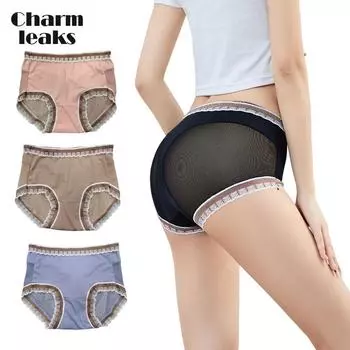 Charmleaks женское нижнее белье больших размеров с низкой посадкой, прозрачные сетчатые трусы, удобные трусики с подтяжкой бедер, трусы из ледяного шелка