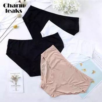 Charmleaks Женское нижнее белье Трусики-трусы Хлопковые мягкие женские удобные для кожи однотонные комплекты по 4 шт. L